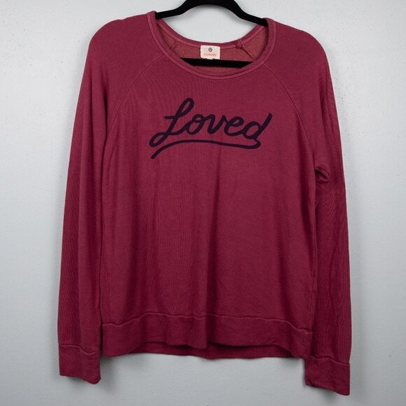 Sundry Loved berry sweatshirt-1 - Picture 1 of 4